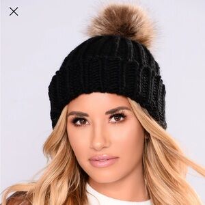 Black Knit Beanie for Women
